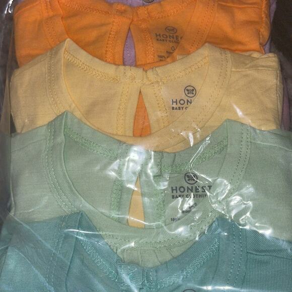 Honest Baby Organic Spring Pastel shirt bundle 10pk Rainbow T-Shirts NWT SZ 0-3M - Picture 4 of 6